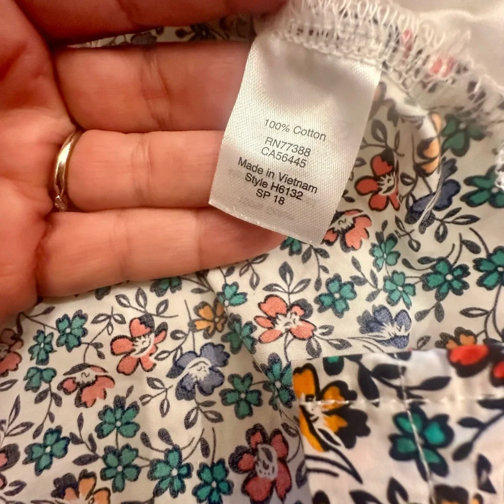 J. Crew White Floral Tank Top (Never worn)